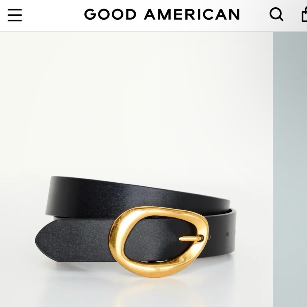 Good American Black Belt with Gold Buckle - Large